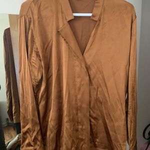 Boss by Hugo boss brown satin blouse size S